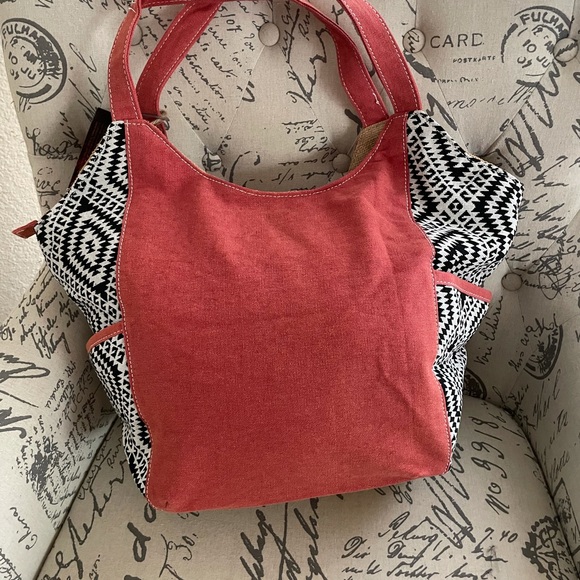 NWT CATORI Hira printed fabric scoop shopper embroidered hobo tote shoulder bag - Picture 7 of 10